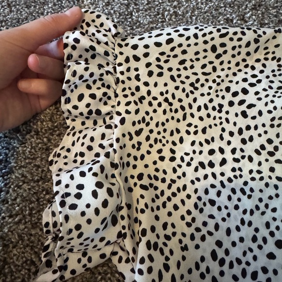 Polka Dot Babydoll Peplum Blouse - Picture 3 of 3